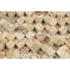 Textured stone cube mosaic in Scabos Travertine 1X1 Mosaic Split-Faced design