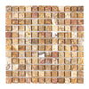 Scabos Travertine 1X1 Mosaic Tumbled square mosaic tile sheet for elegant decor