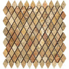 Diamond-patterned mosaic tile sheet Scabos Travertine 1X2 Tumbled finish