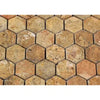 Honeycomb pattern of Scabos Travertine 2 inch Hexagon Mosaic Tumbled stone tiles