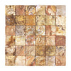 Scabos Travertine 2X2 CNC-Arched & Tumbled Round-Face Wavy Mosaic Square Tile