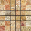 Square mosaic tile pattern of Scabos Travertine 2X2 Mosaic Polished design