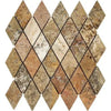 Diamond-shaped stone mosaic tile in Scabos Travertine 2X4 Diamond Rhomboid Mosaic Tumbled