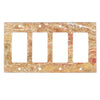 Four-gang decorative Scabos Travertine ROCKER light switch wall plate for elegant interiors