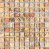 Square mosaic tile pattern of Scabos Travertine 5/8X5/8 Mosaic Polished