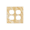 Four-gang marble outlet cover for Scabos Travertine Double DUPLEX Switch Wall Plate