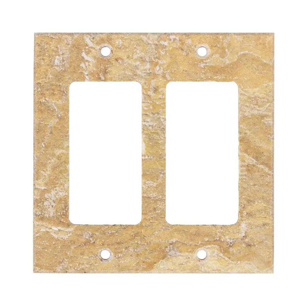 Tan Marble Double Rocker Light Switch Plate from Scabos Travertine Collection