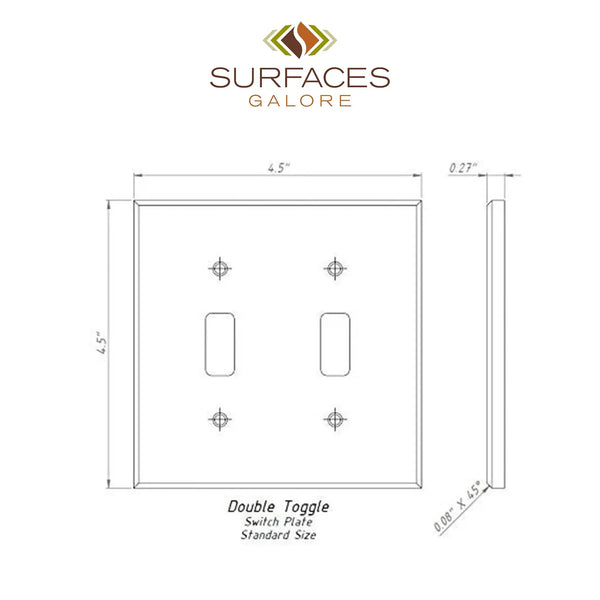 Diagram of Double Toggle Switch Plate for Scabos Travertine Wall Plate