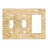 Tan marble Scabos Travertine Double Toggle Rocker Switch Wall Plate for elegant decor