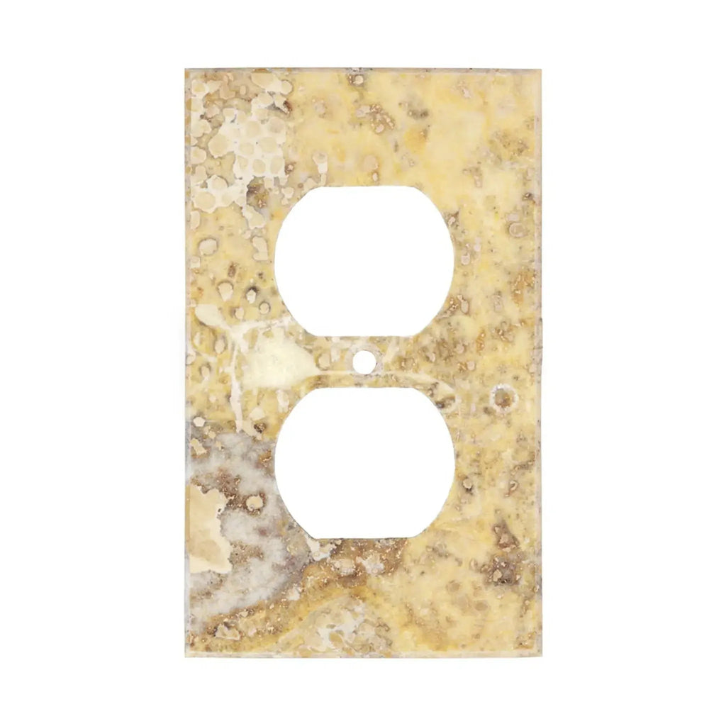 Decorative duplex outlet cover for Scabos Travertine Single Duplex Plate Switch Wall Plate