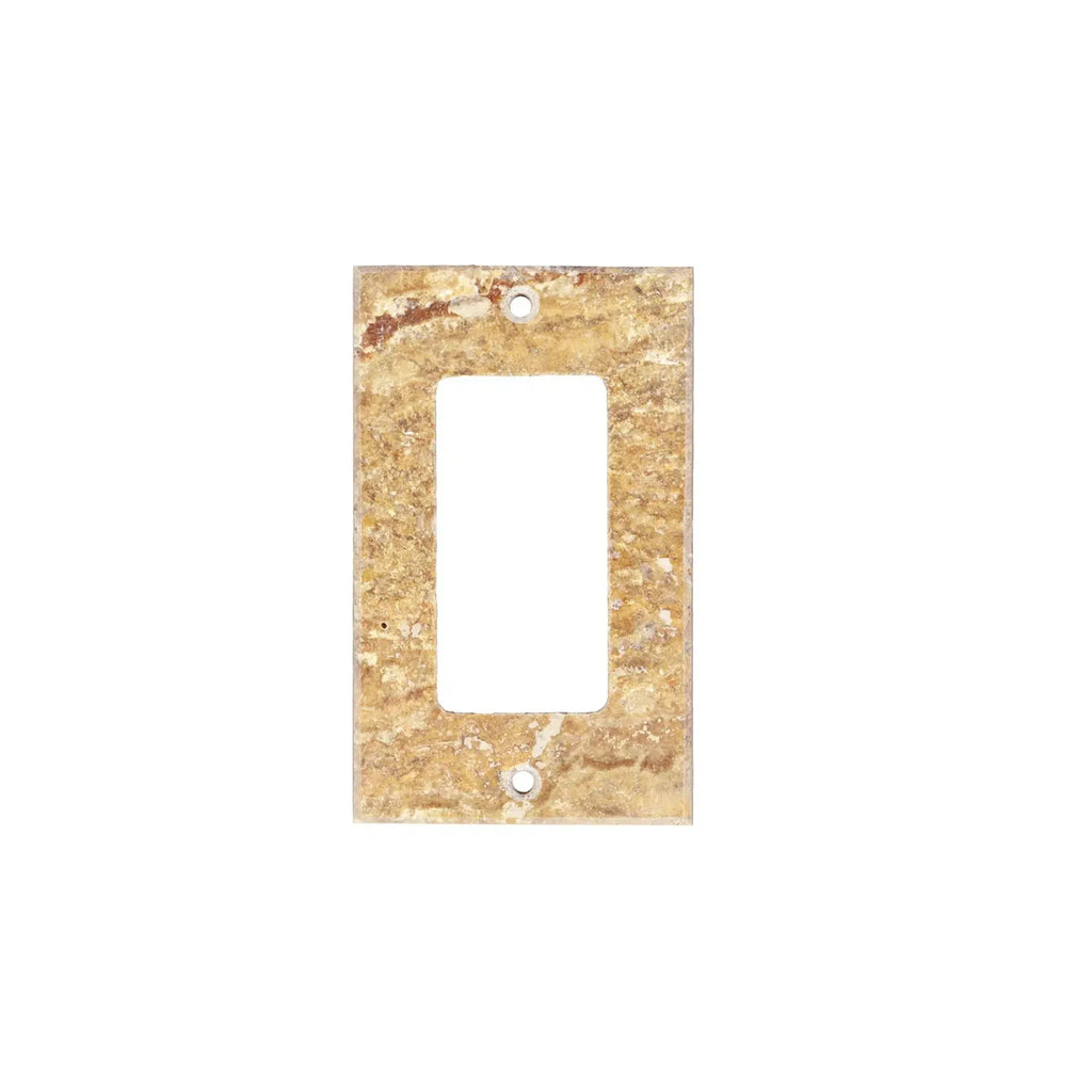 Scabos Travertine Single ROCKER Plate featuring a stone-textured decorator wall plate