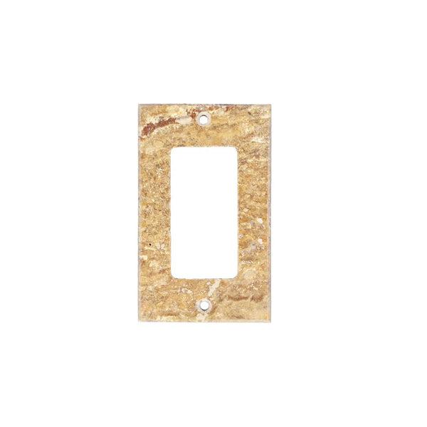 Scabos Travertine Single ROCKER Plate featuring a stone-textured decorator wall plate