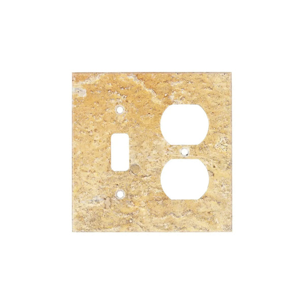 Scabos Travertine Toggle Duplex Switch Wall Plate for elegant home décor