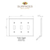 Triple toggle switch plate dimensions for Scabos Travertine wall plate product