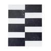 Black and white striped tile from Siena in Bianco Dolomite and Nero Marquina set