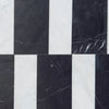 Black and white marble tile pattern featuring Siena in Carrara White and Nero Marquina set