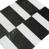 Black and white marble tile pattern showcased in Siena in Carrara White and Nero Marquina Set