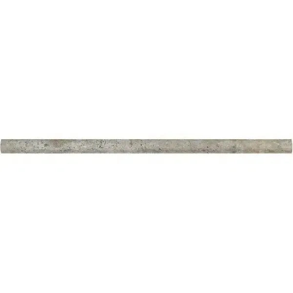 Gray concrete border tile from the Silver Gray Travertine pencil liner collection