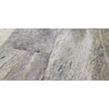 Gray stone flooring featuring Silver Travertine 1/2X12 Pencil Liner Honed finish