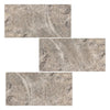 Rectangular gray marble tiles of Silver Travertine 12X24 Tile filled and honed