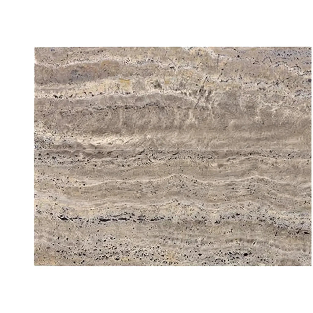 Silver Gray Travertine 12X24 Tile Vein-Cut Filled Honed-Polished Stone Slab