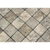 Tumbled travertine mosaic tile in Silver Gray, perfect for elegant home designs