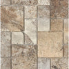 Silver Gray Travertine 3-pcs Mini-Pattern Non-Interlocking Tumbled Mosaic Tile