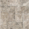 Gray travertine tile pattern in Silver Travertine 4 pcs Versailles Pattern Set