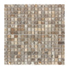 Silver Gray Travertine 5/8X5/8 Tumbled Mosaic Tile Sheet with Square Design