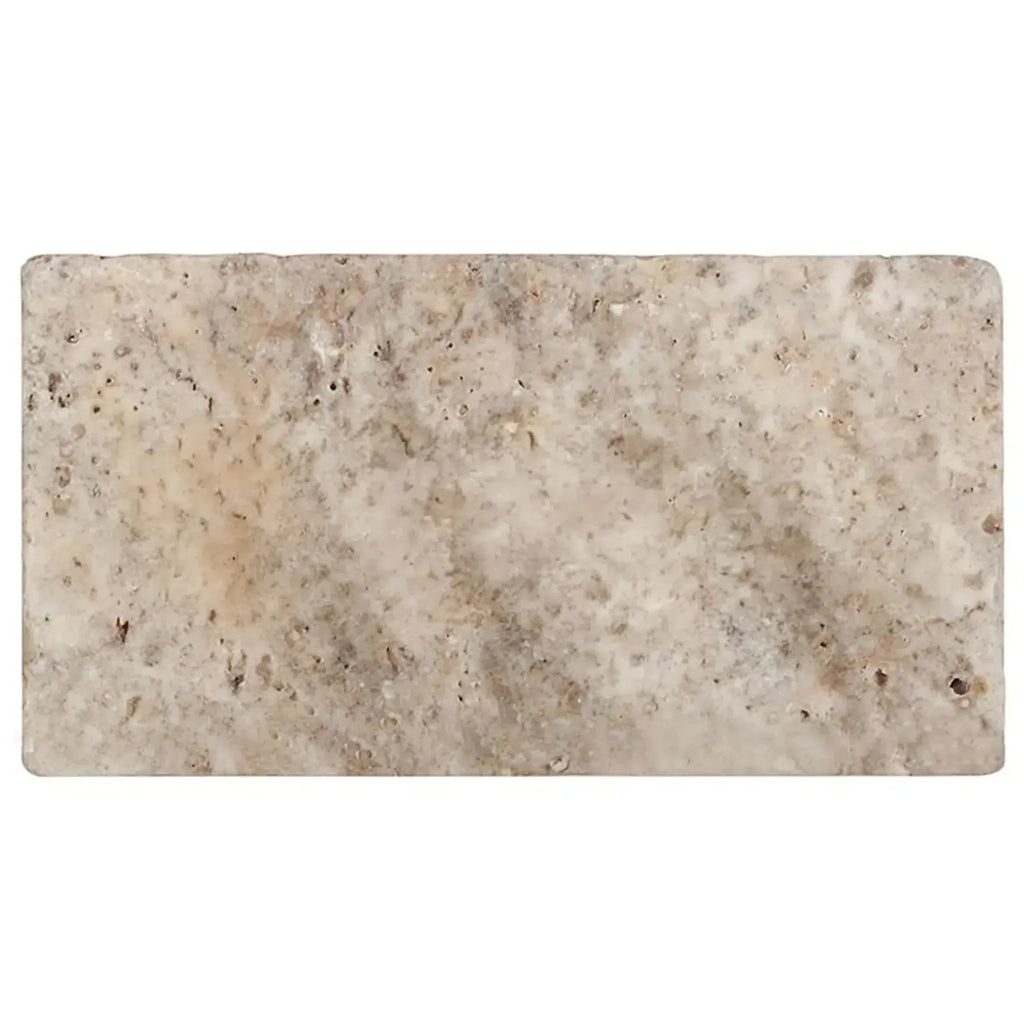 Rectangular Silver Gray Travertine 8X16 Tumbled Tile for Elegant Flooring Solutions