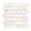 Snow White 2 Inch Hexagon Marble Mosaic Polished White Tile Mosaic Display