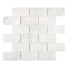 Snow White 2X4 Brick Marble Mosaic Polished white marble brick tile display