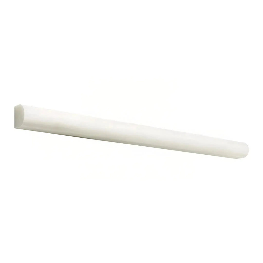 White cylindrical rod from Snow White 3/4X12 Bullnose Liner Marble Polished product