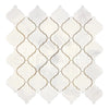 Snow White 3 inch Lantern Mosaic Arabesque Marble Tile in polished finish