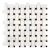 Woven white and black mosaic tile from Snow White Basketweave Marble Mosaic Polished