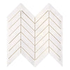 Snow White Chevron Marble Mosaic Polished featuring elegant white chevron tile design