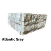 Gray stacked stone corner in Split-Face Panel Travertine Set for clearance sale