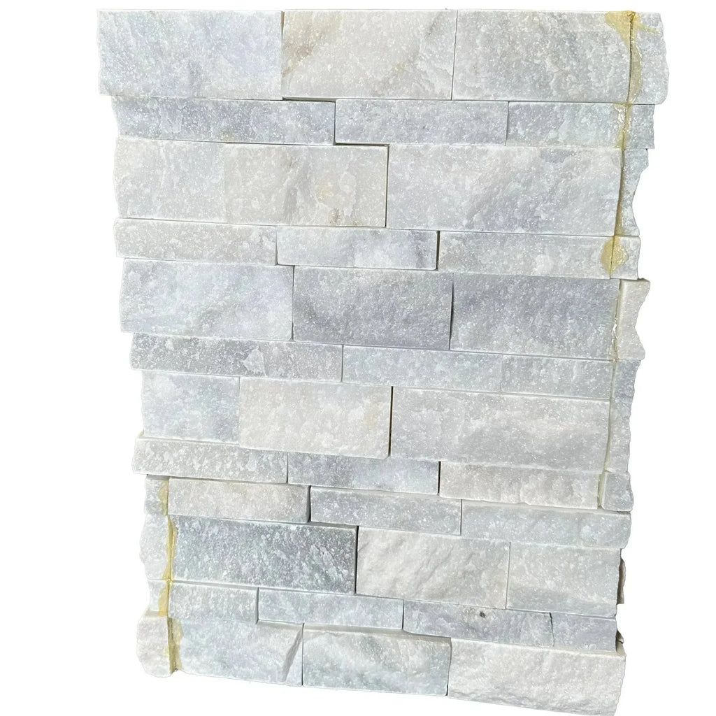 Stacked stone veneer panel from Split-Face Panel Travertine Set during clearance sale