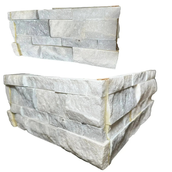 Stacked Stone Veneer Panels from Split-Face Panel Travertine Set in Clearance Sale