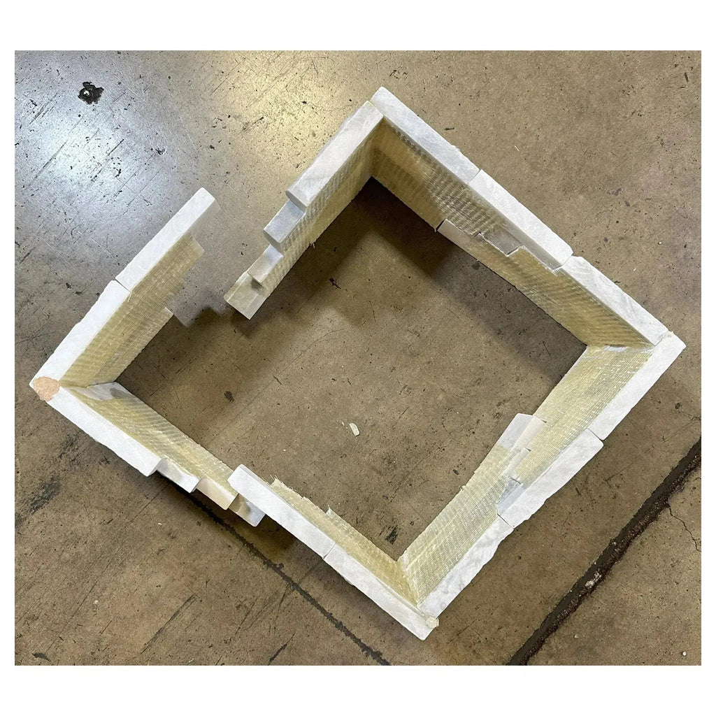 Unfinished square frame with stepped edges from Split-Face Panel Travertine Set