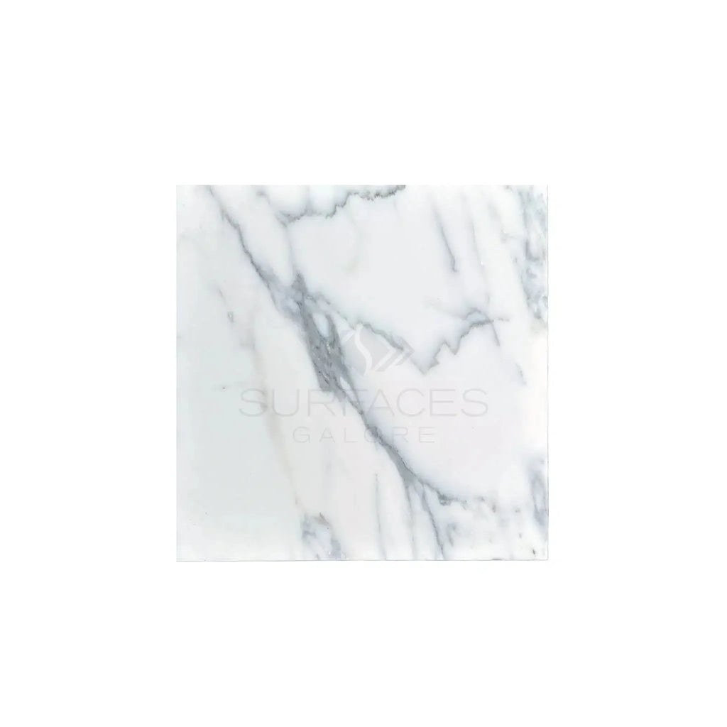 Square Statuary-Statuario White 12X12 Italian Marble Tile in polished or honed finish