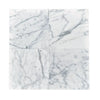 Four Statuary-Statuario White 12X12 Italian Marble tiles with gray veining