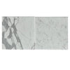 Two marble-patterned tiles from Statuary-Statuario White Italian Marble collection