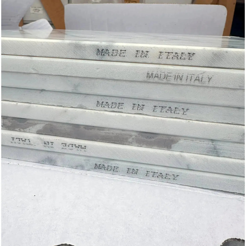 Stacked Statuary Statuario White 12X24 Italian Marble Polished or Honed tiles