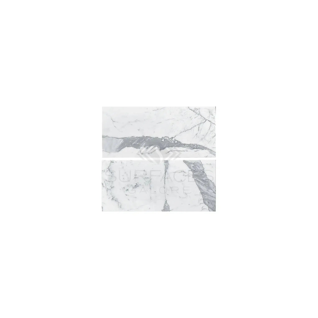 White marble-patterned Statuary-Statuario White 18X36 Italian Marble tiles, polished finish