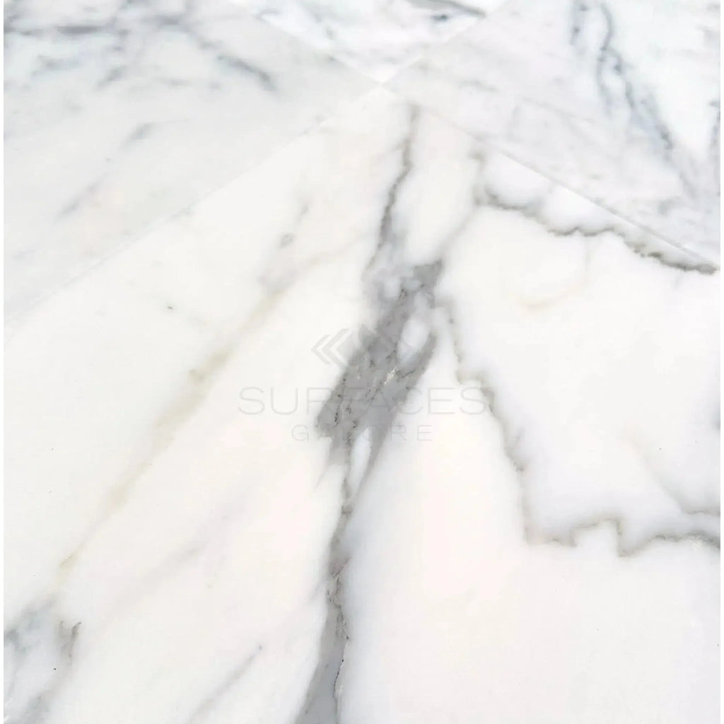 Statuary-Statuario White 24X24 Italian Marble Polished with gray veining detail