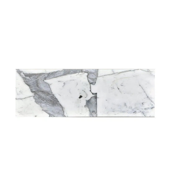 Rectangular Statuary-Statuario White marble slab with elegant gray veining