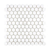 White hexagonal tile mosaic of Thassos White 1 inch Marble Polished or Honed