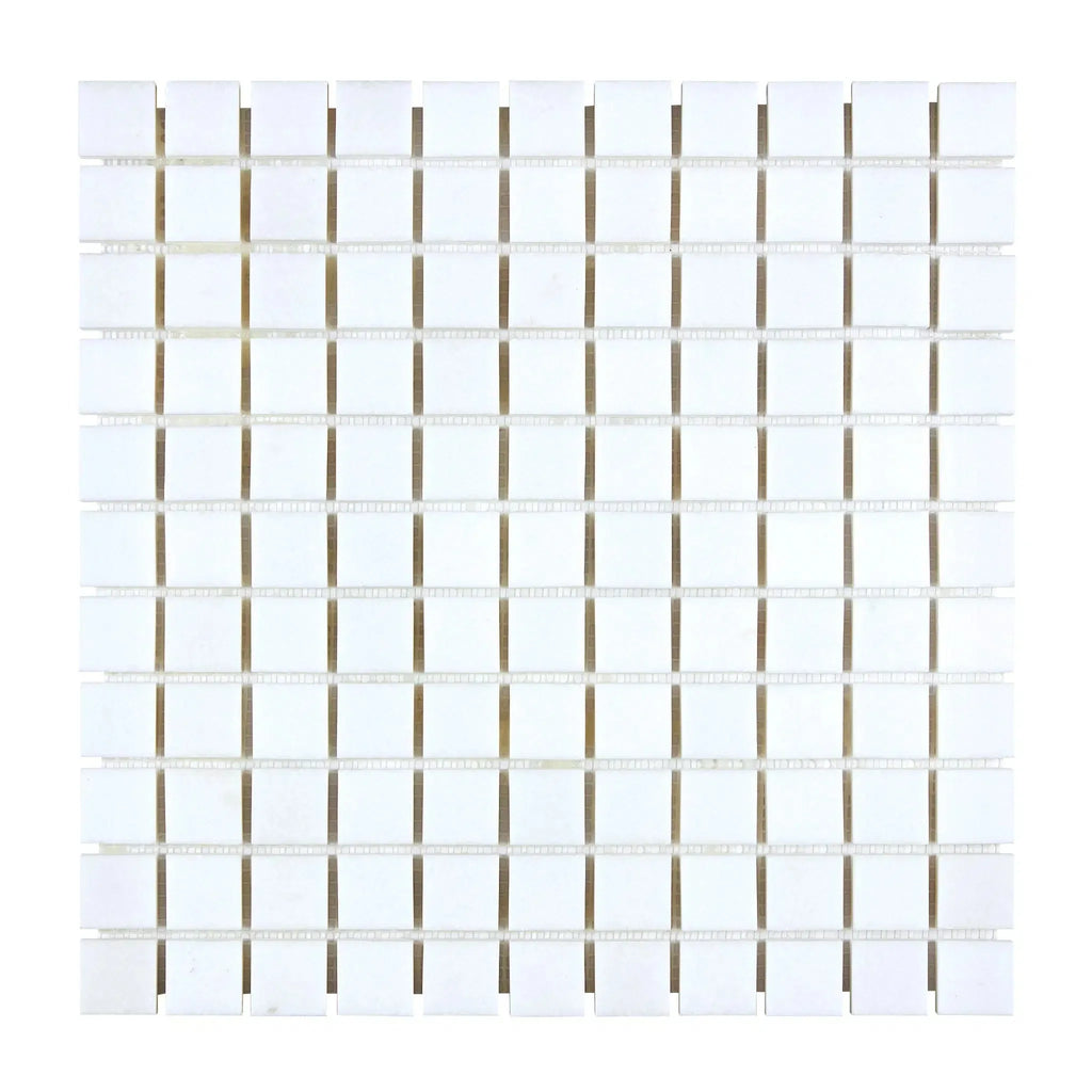 Thassos White 1X1 Mosaic Marble Polished or Honed White Square Mosaic Tile Sheet