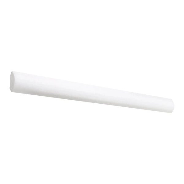 White cylindrical chalk stick in Thassos White 1X12 Quarter-Round Trim Marble product